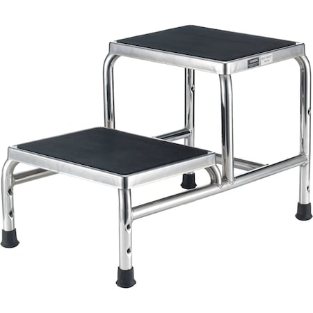Global Industrial Chrome Two-Step Foot Stool 436961